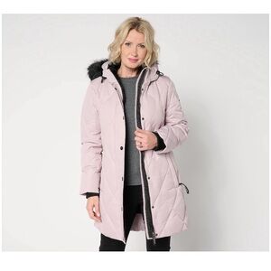 Women's Light Pink Quilted Puffer Jacket